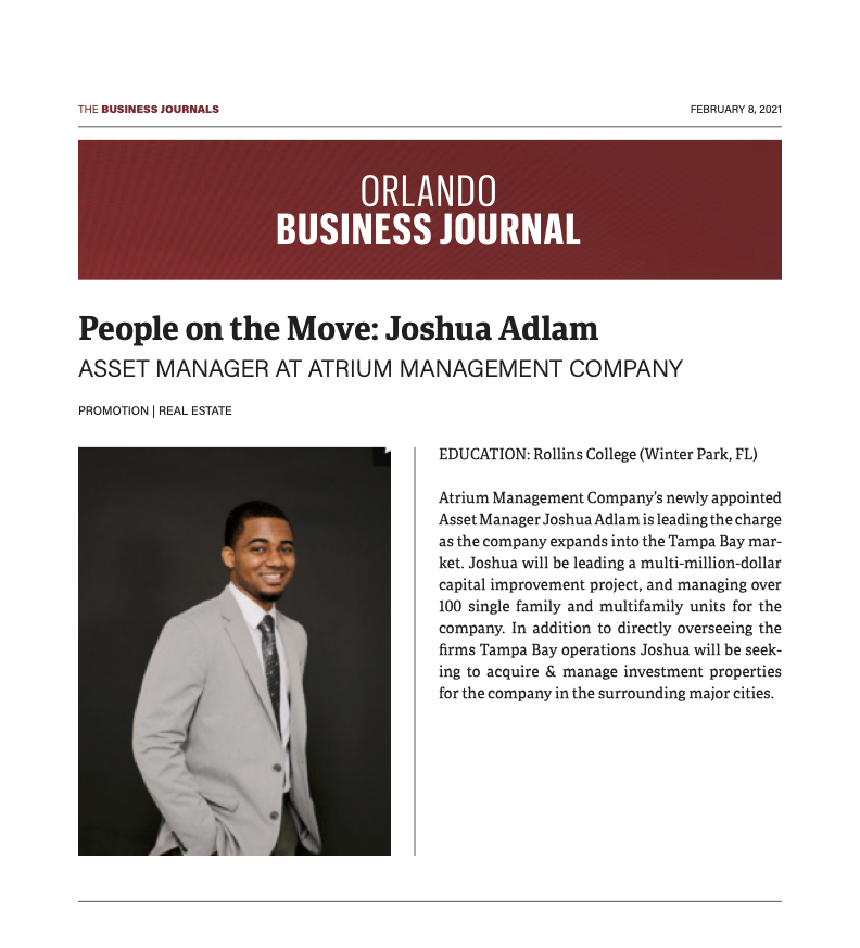 People on the Move: Joshua Adlam