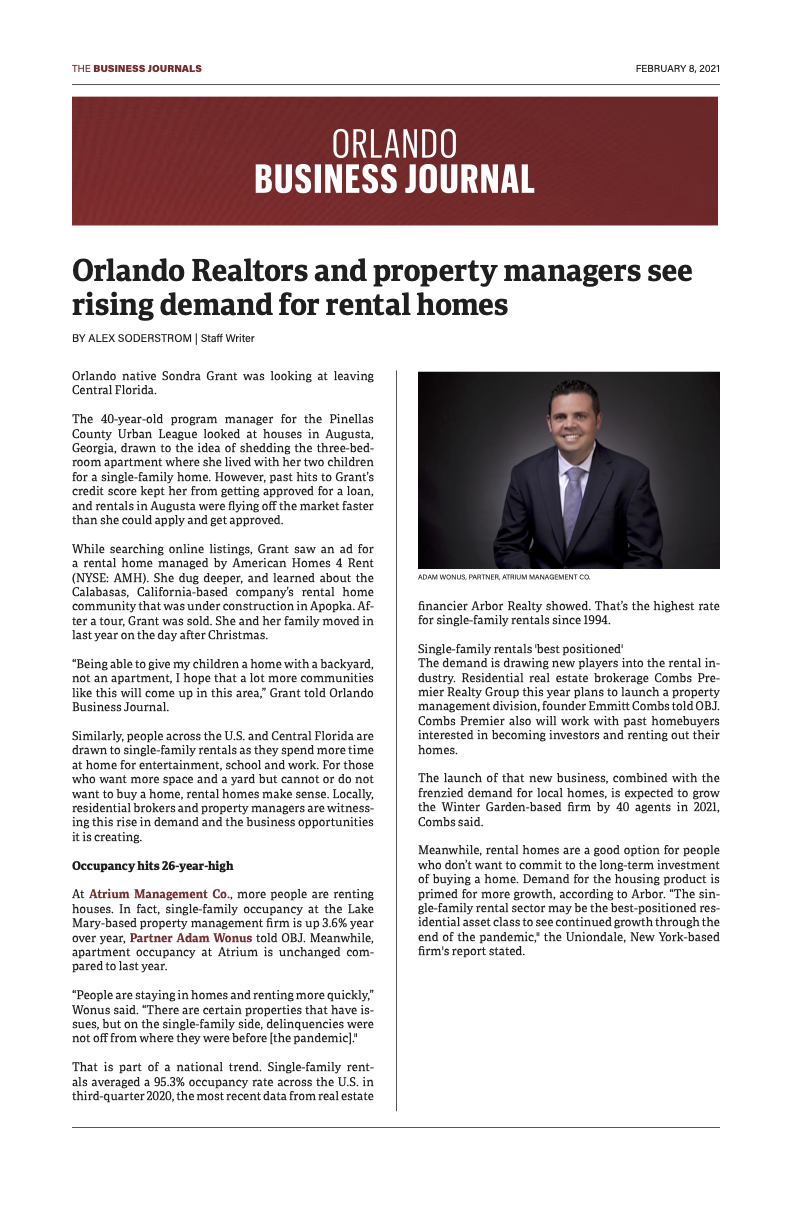 Orlando Realtors and property managers see rising demand for rental homes